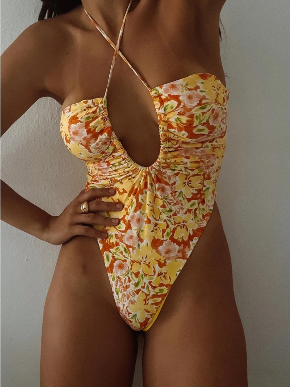 Princess Polly Fern One Piece Yellow Multi